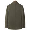 Men's Mid-length Cotton Jacket: Spring/Autumn, Lapel, Button-up, Dad Style, Plus Size for Middle-aged/Elderly