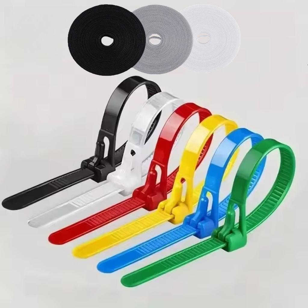 Magic Tape Cable Tie Reusable Cable Velcro Self Adhesive Cord Wrapper for Data Charger Cable Organizer Home Use Nylon Marker Tie