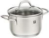 ZWILLING Pico Deep Stainless Steel with Glass Japanese Stockpot, 14cm, 1.5L, Lid, 66653-140 (Official Product)