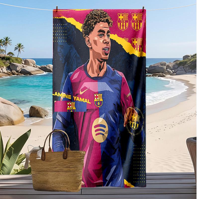 Inter Printed Beach Towel Quick Dry Soft TowelPortable Large Rectangular Beach Blanket for Travel Swimming Pool