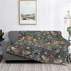 Cobertor de morango vintage william morris veludo primavera/outono cobertor ultramacio para cama de viagem