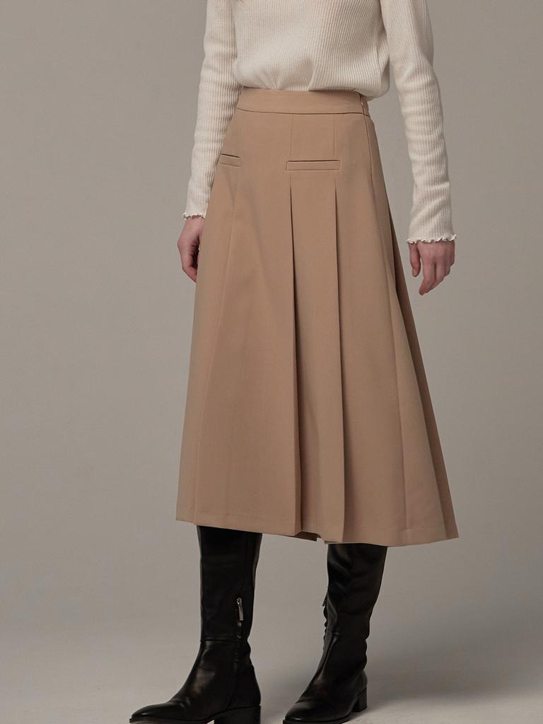 BEMUSE MANSION Kate Pleated Skirt - Beige