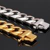 Luksuriøst aldri falmende gullfarget rustfritt stål cubansk lenke herrearmbånd for menn høypolert hiphop-kjede motetilbehør for menn