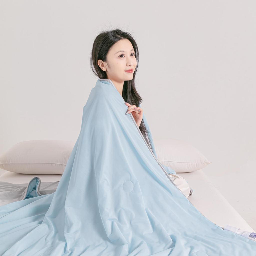 Class A Double-Sided Silk Cooling Summer Quilt – Solid Color Thin Ice Cream Air Conditioning Cover