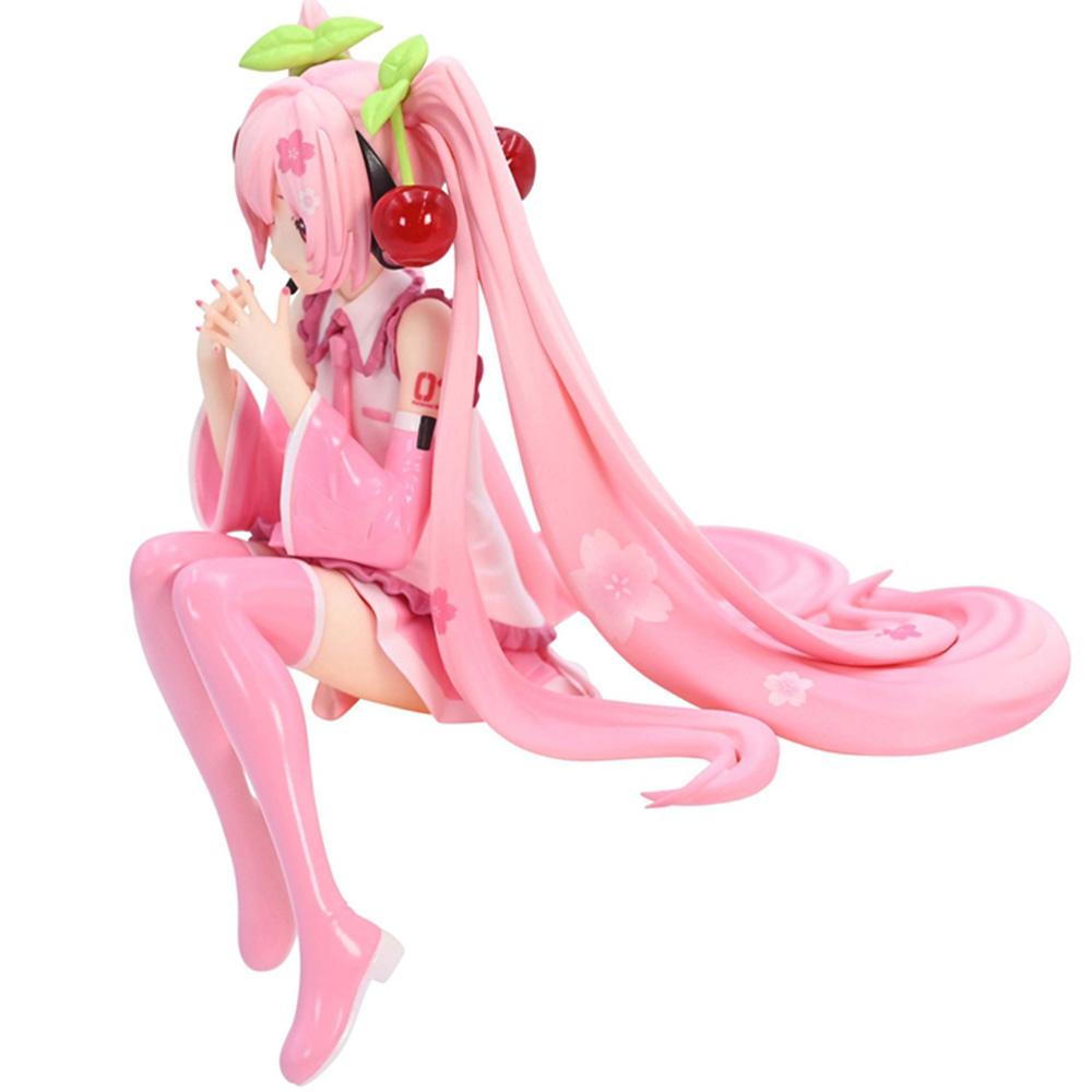 New Hatsune Miku Anime figure Pink dress PVC model action toys Cherry pink cherry blossom decoration collect gifts