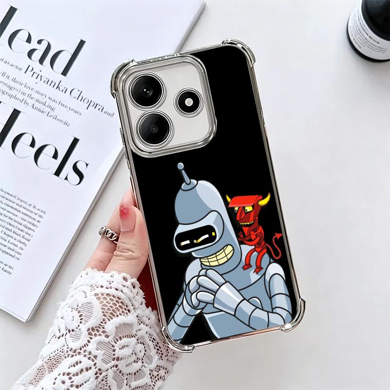 Cartoon Funny F-Futuramas Soft Phone Case For Xiaomi Redmi Note 14 15 Pro Plus 13 12 11S 11T 5G 10 9S 9 Plating Anti-Fall Fundas
