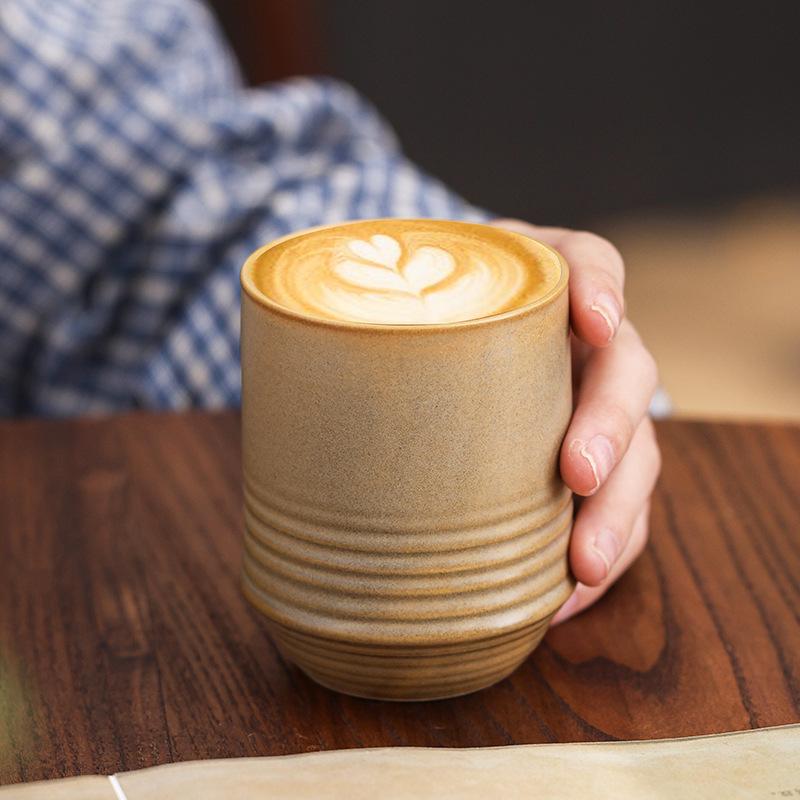 Retro Kiln-Changed Ceramic Coffee Cup American Latte Latte Flower Cup High Value Water Cup