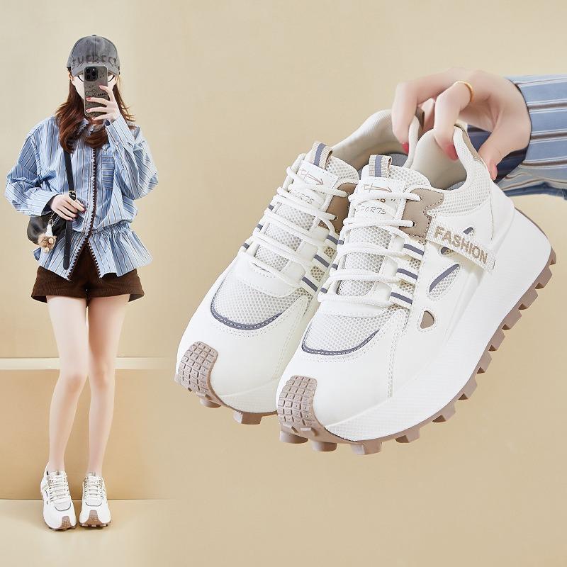 Spring dad shoes new female student platform sports running heightening casual shoes
