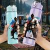 1PC Martial Arts Fighter Print 750ml Color Plastic Sports Water Bottle Leakproof Flip Straw Lid Suitable for Sports Office Home Use