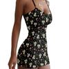 Vestito Corto Senza Maniche Traspirante Spalline Sottili Stampa Floreale Schiena Scoperta Vestito Estivo Abbigliamento per Appuntamento