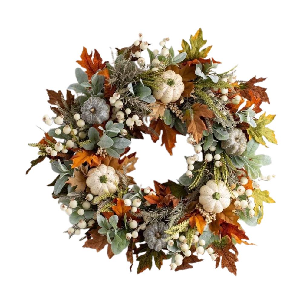 Harvest Festival Pumpkin Maple Leaf Green Leaf Wreath Door Hanging Party Scene Setup Props Christmas Decorations