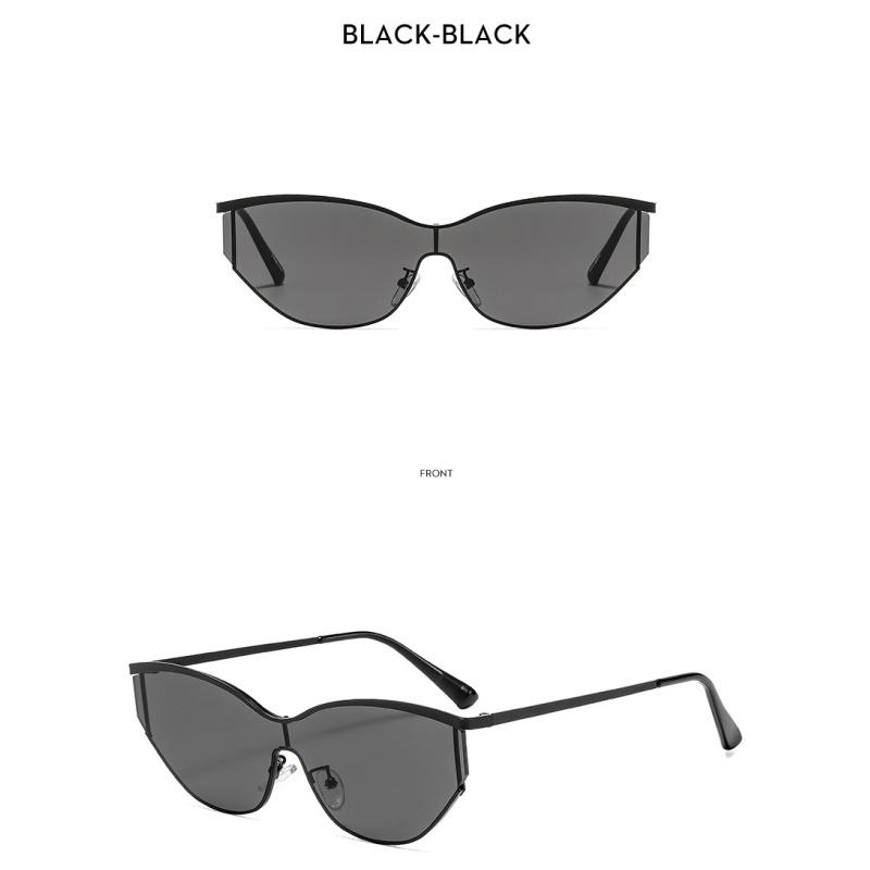 Lunettes de soleil pour femmes, lunettes de soleil de mode en métal monobloc pour hommes et femmes