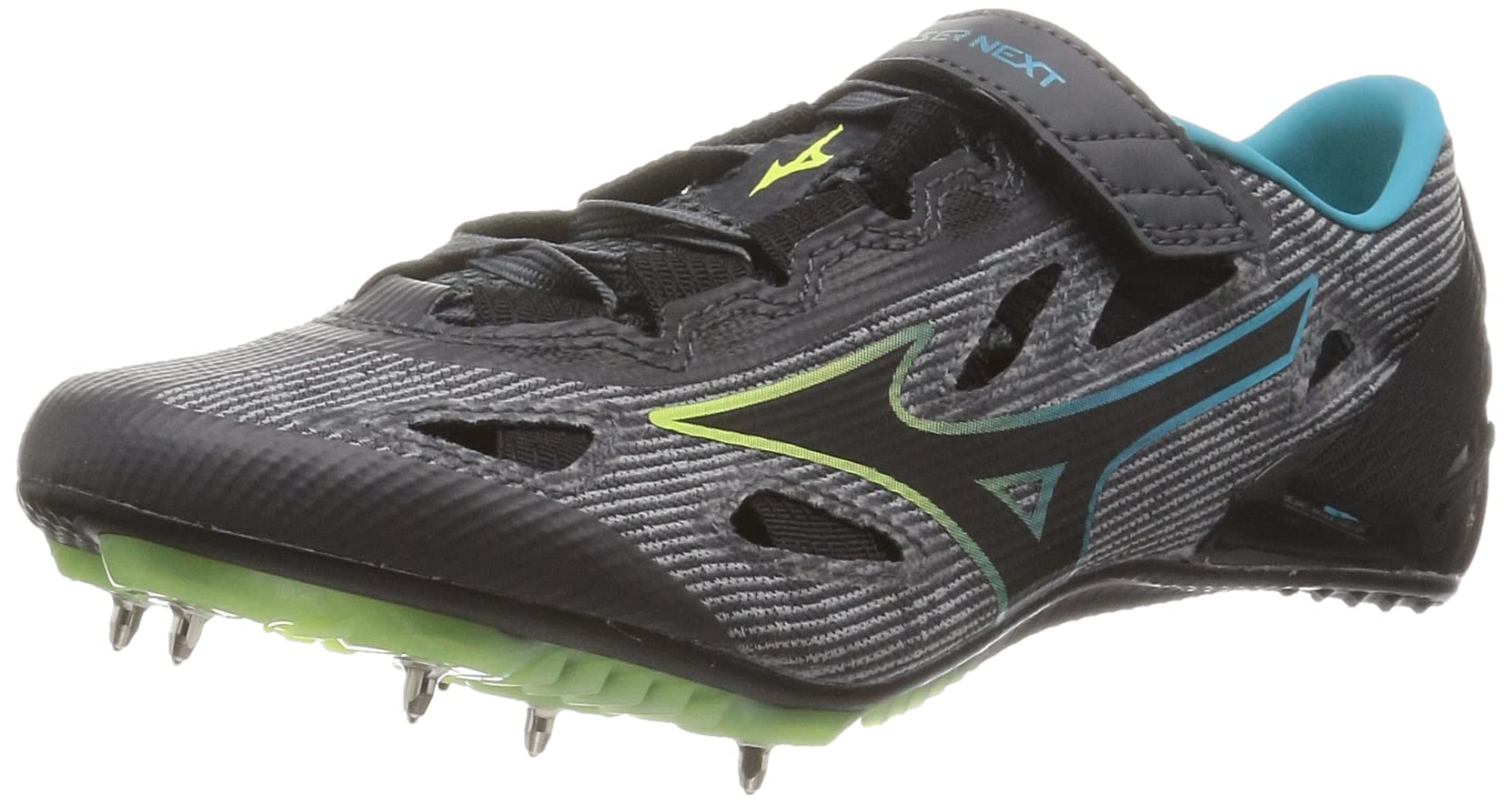 

Mizuno NEXT 2 Track and Field Short Track and Field For Tracks Under 2E X-Laser Shoes, Club, Lightweight, Distance, Spikes, 800m, Gray/Blue/Lime, 25.0