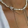 Elegant Swallow Pendant Necklace With Imitation Pearl Accent And Tassel Detail For Women Fashion Neck Jewelry