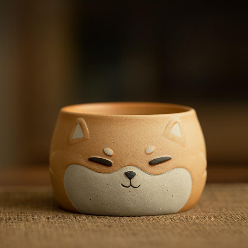 Hand Painted Chinese Style Ceramic Tea Cup Personal Gongfu Tea Set Cartoon Design For Collection Beginner 130ML