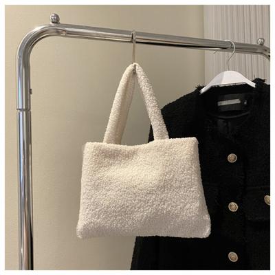 Korean-style Soft Large-capacity Commuter Bag for Women Winter Crossbody Strap Imitate Lambskin Carrying Under The Arm