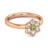 Peridot Floral Cluster Ring - Sterling Silver Rose Gold Vermeil