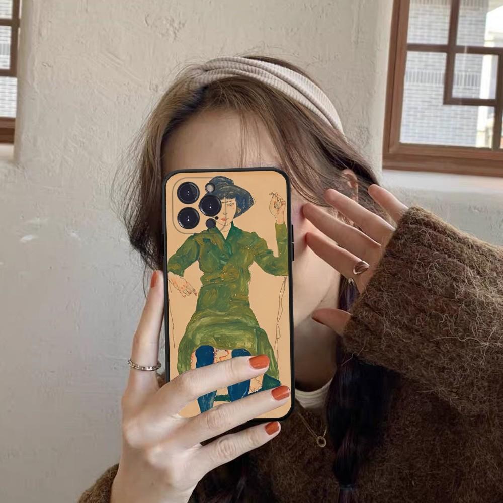 Egon Schiele Phone Case For iPhone 14 11 12 13 Mini Pro Max 8 7 6 6S Plus X SE 2020 XR XS Funda Case