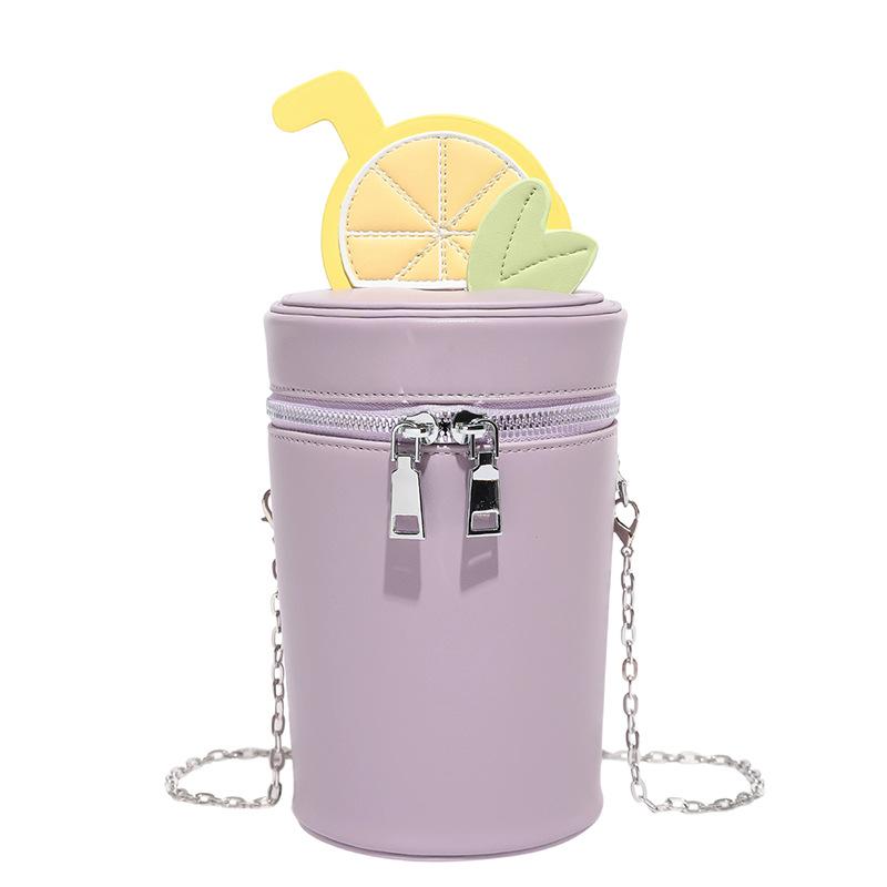 Womens PU Leather Cylinder Bag Shoulder Crossbody Round Bag Vintage Bucket Handbag with Double Metal Zipper Top Handle