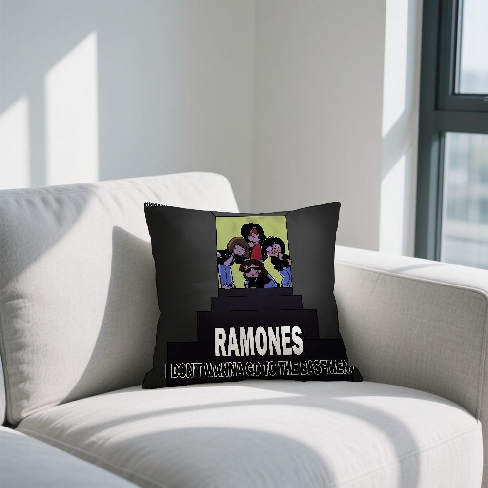 Rock Band R-Ramones наволочка Двусторонняя печать Полиэстер Наволочка Узор Декоративная молния Наволочка 30cmx30cm