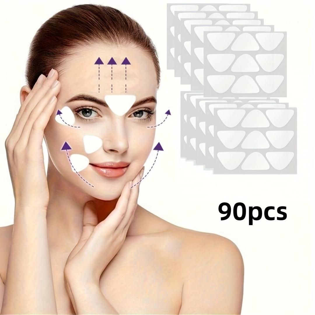 90Pcs Facial And Forehead Wrinkle Patches - Small Patches Suitable For Eyes Lips And Forehead - Triangular Non-Facial Tape Ideal For Treating 90pcs