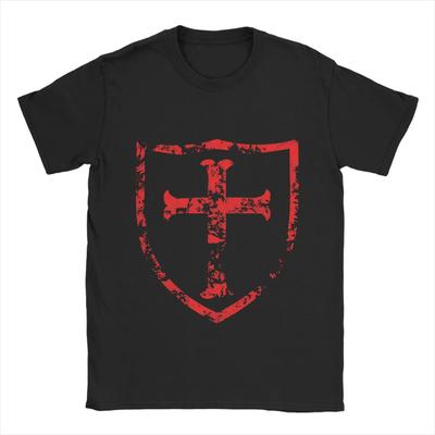 Knights Templar  T-Shirt Men  Casual Cotton Tees Crew Neck Short Sleeve T Shirt Plus Size Clothes