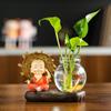 Creative Resin Monk Hydroponic Vase for Home and Office Decor