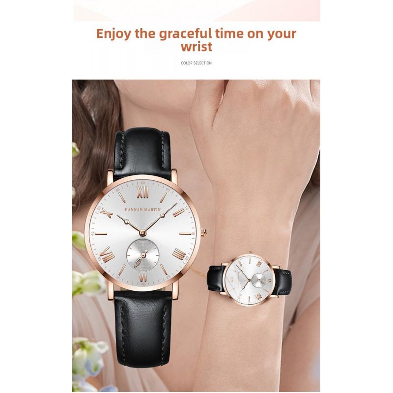 Neue Stil Uhr Zweieinhalb Zeiger Lässig Business Damen Lederarmband Armbanduhr Elegante Damenuhr