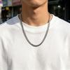 Men's Trendy Flat Embossed Chain Snake Bone Necklace - Simple, Versatile, Hip Hop Style Collarbone Chain