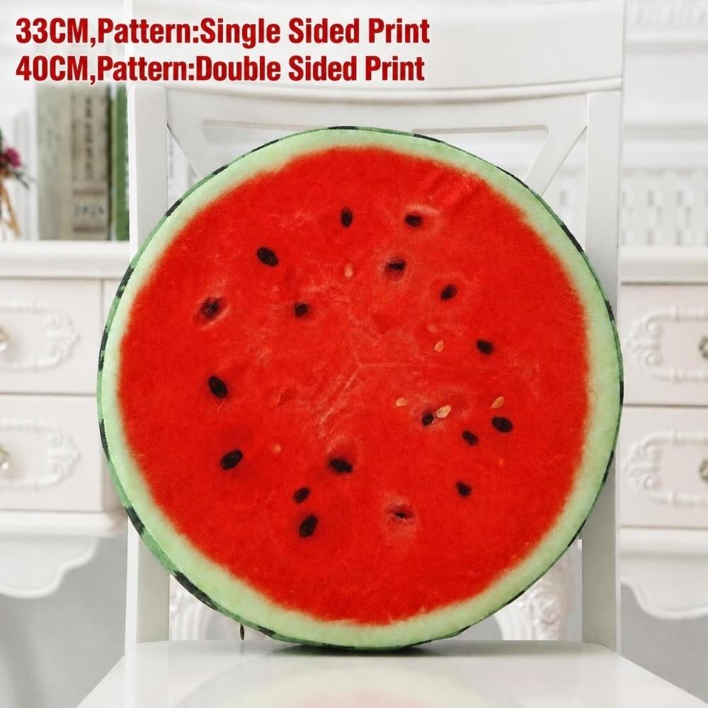 Fruit Slice Print Seat Cushion Round Throw Pillow Creative Sofa Cushion Bedroom Use