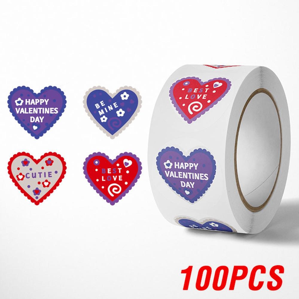 

100-500pcs Red Love Stickers Happy Valentine s Day Wedding Invite Card Decorate Candy Gift Box Tags Seal Label