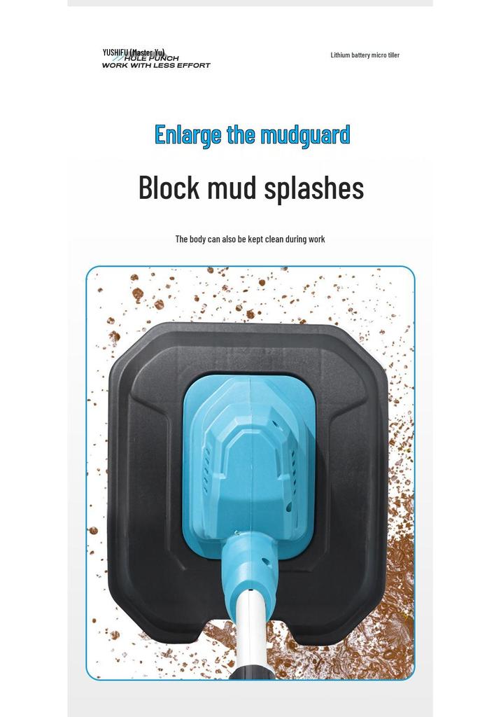 New Lithium Battery Micro Tiller: Four-Blade Soil Loosener for Home Gardening