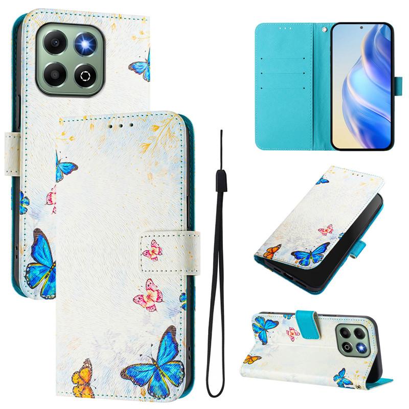 Luxury Flip Leather Case For Honor X5B Plus Flip Cover On For Huawei Honor X5B 4G GFY-LX2P Fundas Wallet Bags Flower Cases Shell