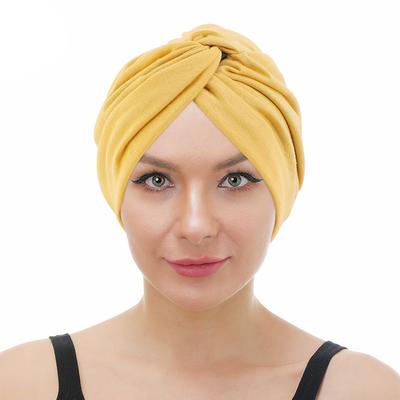 New Women Turban Hat Cotton Silky Lining Twist Knotted Chemo Beanie Caps Headwrap for Cancer Hair Loss Cover