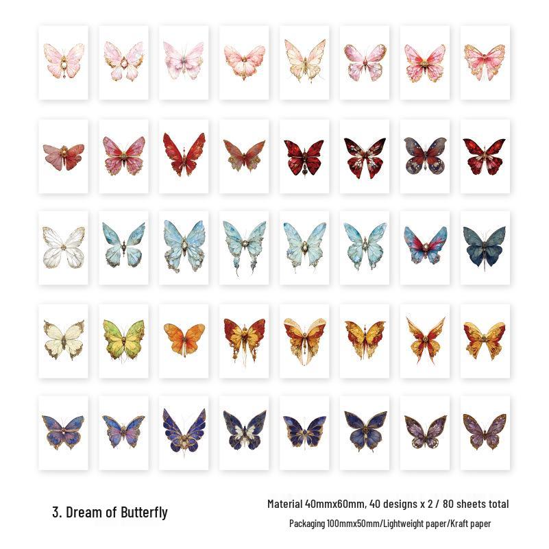 Twilight Bean Journal Sticker Set: Flowing Years & Fragmented Shadows Series - 8 Styles for Collage & Decoration