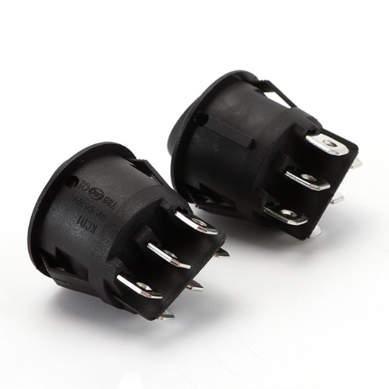 5PCS KCD1-206 23mm Round Rocker Switches 3 Position 6 PIN ON-OFF-ON Rocker Switch 10A 125VAC