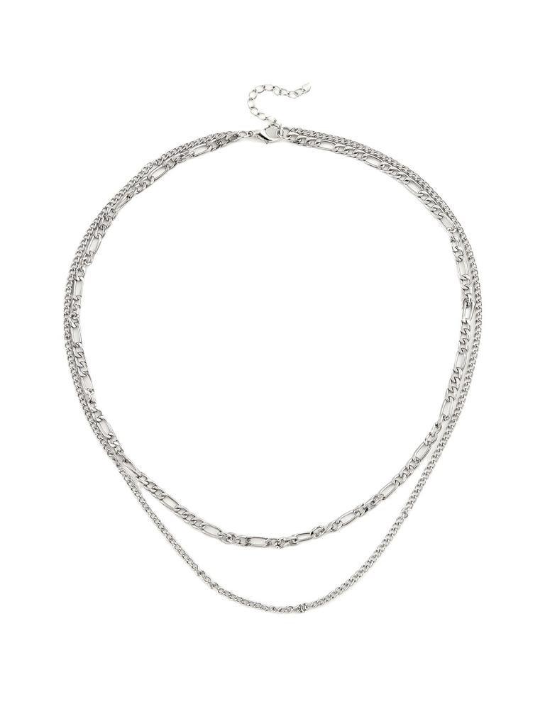 Hot Selling ins Simple Hip Hop Punk Style Double Twist Geometric Collarbone Chain Necklace