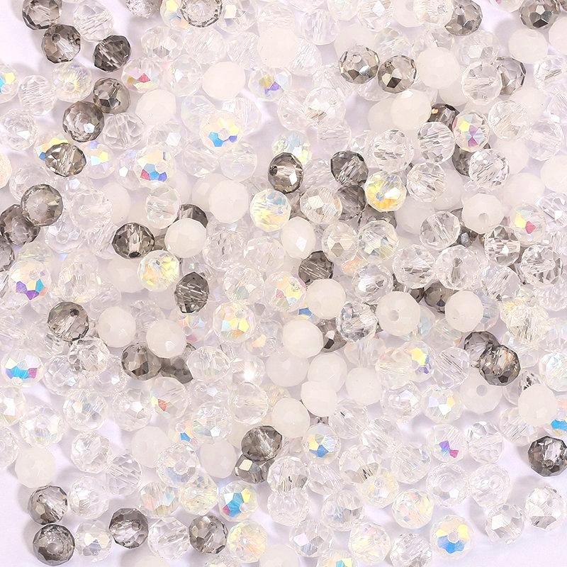 3*4mm 4*6mm Rondelle Faceted Loose Spacer Glass Beads Crystal Round Beads for Jewelry Making DIY Necklace Bracelet Accessories