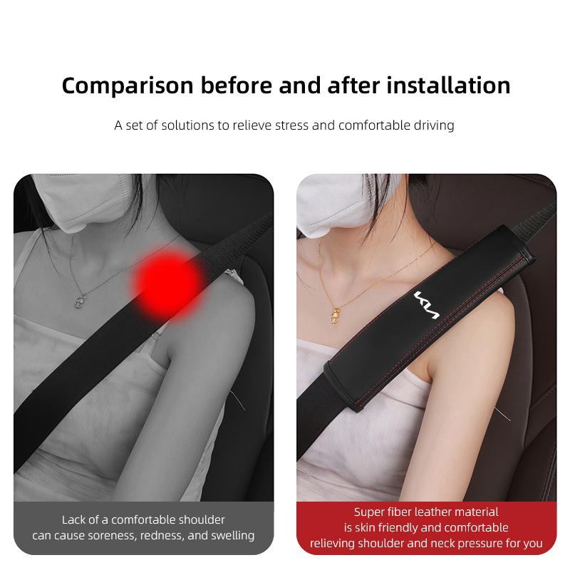 2PCS Car Seat Belt Cover Auto Shoulder Pad Interior Valve For KIA K9 Sportage Niro K5 Carnival EV6 EV9 EV3 K8 Stinger Forte Ceed Vkcy70