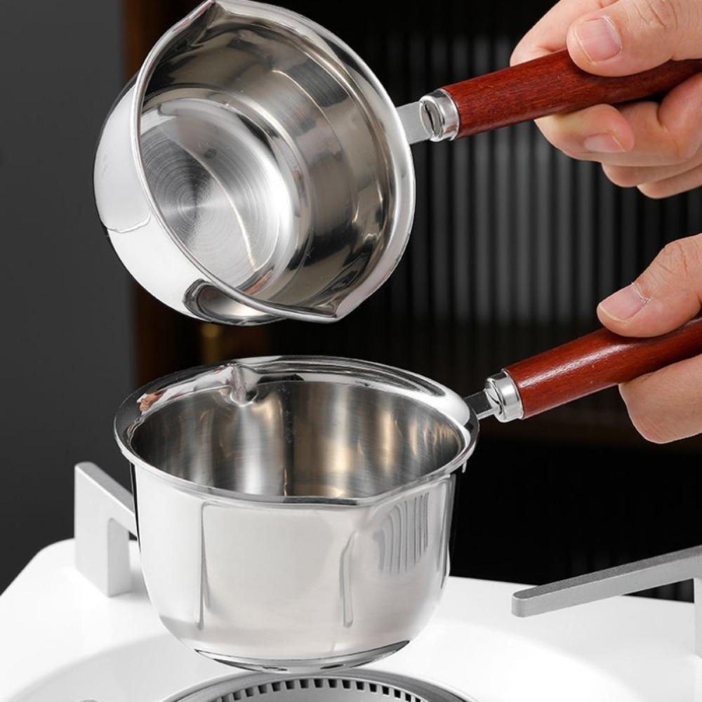 1ks Nerezový Mini Hrnec na Rozpouštění Másla - 120ml /200ml Ideální na Čokoládu, Sýr a Omelety | Vodotěsná Kuchyňská Nezbytnost