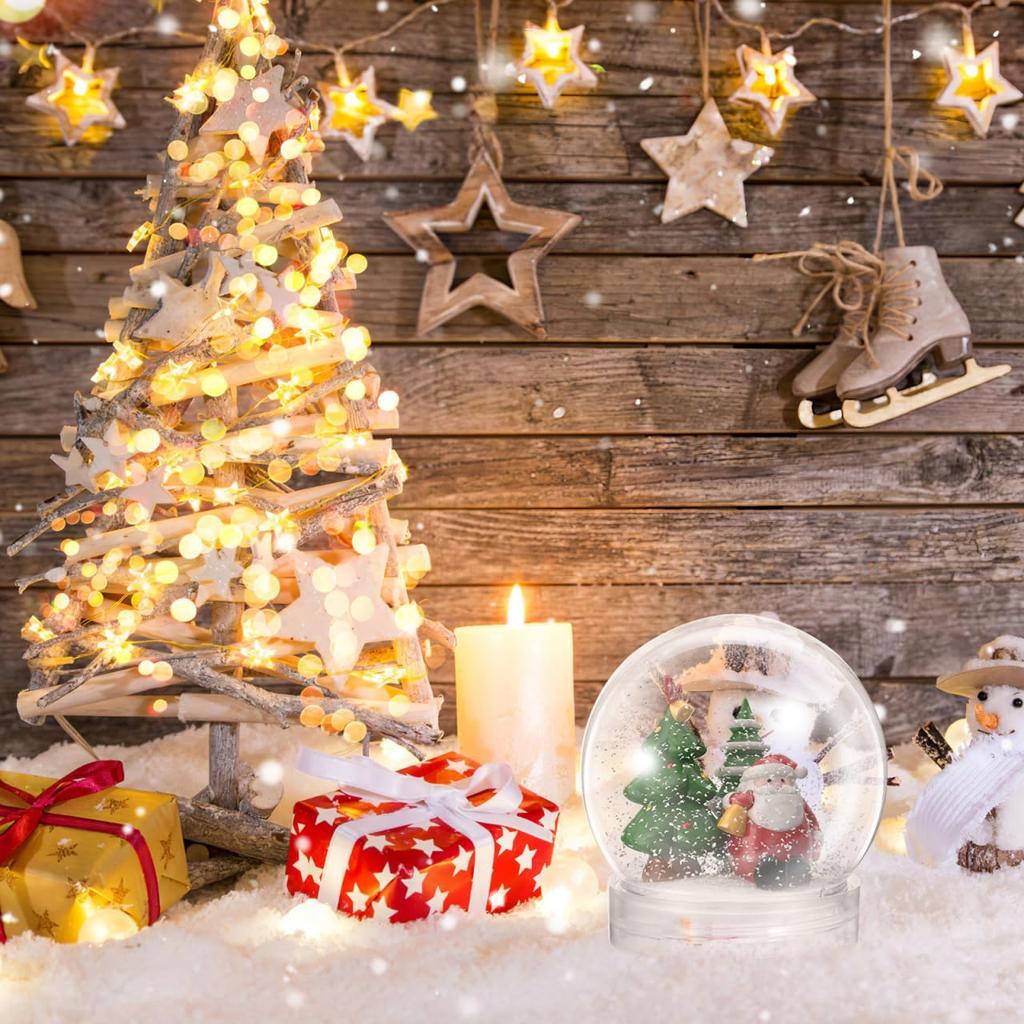 Amosfun 10pcs Mini Clear Plastic Water Globes with Screw Off Cap - Reusable and Fillable Empty Snow Globe for Making Props DIY Crafts 2.75 X 2.36