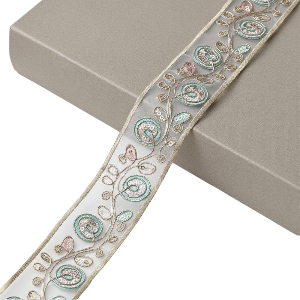 10 Yards Length Organza Embroidery Lace Woven Belt Sewing Frill Edge Lace Ribbon Flower Pattern Mesh Rope Trim Skirt Accessories