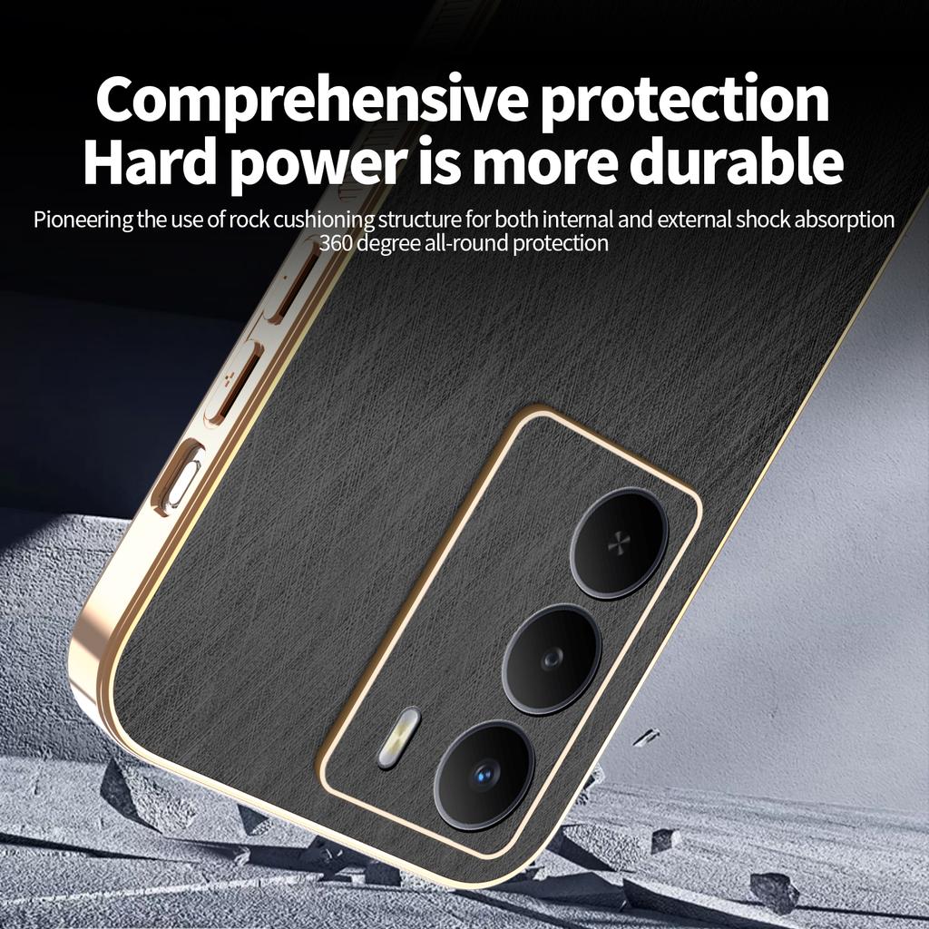 For Realme V70 5G/C73 4G Case Electroplating Silk Texture PU+TPU Phone Back Cover