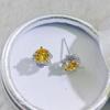 The wind is small and fresh, imitation zircon, full of diamond buds, stud earrings, women's white gold, white gold, zircon inlaid fashion earrings