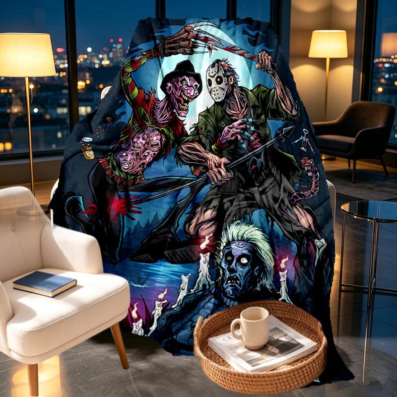Friday the 13th Print Blanket - Soft & Comfortable, for Bedroom, Travel, Sofa, Home Decoration - Birthday Christmas Gift for Friend