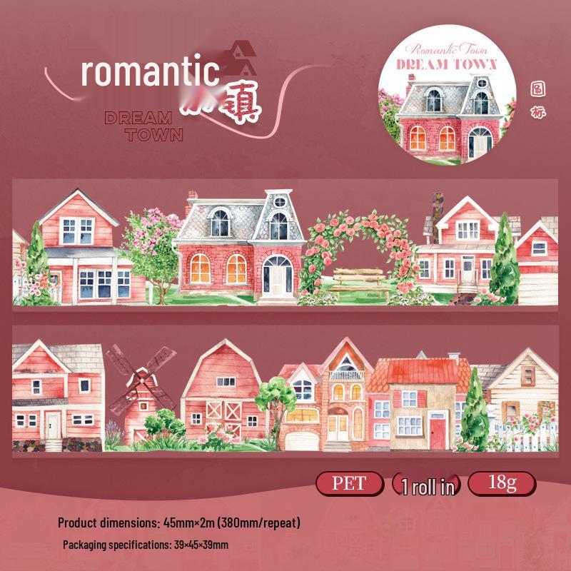 

Dream Town Series: Ketchup Girl House Theme PET Scenery Sticker Tape for Journals