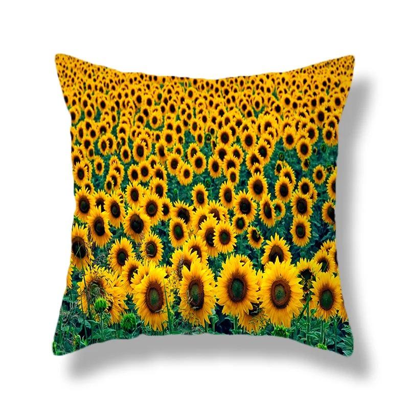 Beautiful Sunflower Field Print Pillowcase Car Ornaments Office Living Room Home Pillowcase