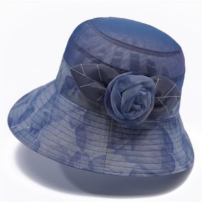 Netzblumen-Streamer Sonnenhut Blumenmuster Atmungsaktive Fischerhüte Frühling/Sommer Lässige Sonnenschutzhüte für Damen