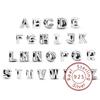 Classic 26 letters A-Z Copper Metal Bead Components Ideal Designed For Authentic Original beaded bracelets necklaces, Ideal Designed For High Quality
