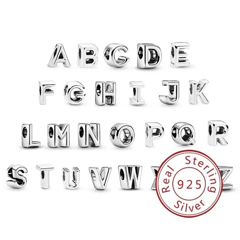 Classic 26 letters A-Z Copper Metal Bead Components Ideal Designed For Authentic Original beaded bracelets necklaces, Ideal Designed For High Quality
